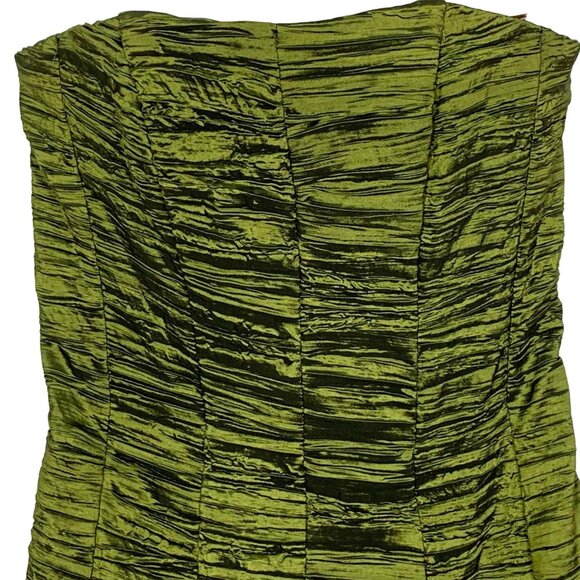 Jessica McClintock Strapless Ruched Mini Dress Cocktail 2 Green Zip Back Hoco - Picture 5 of 11